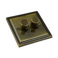 Antique Brass 2 Gang 400W Dimmer Switch R23AB image 0