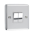 Polished Chrome 2 Gang Double 10A Light Switch - W02PCW image 0