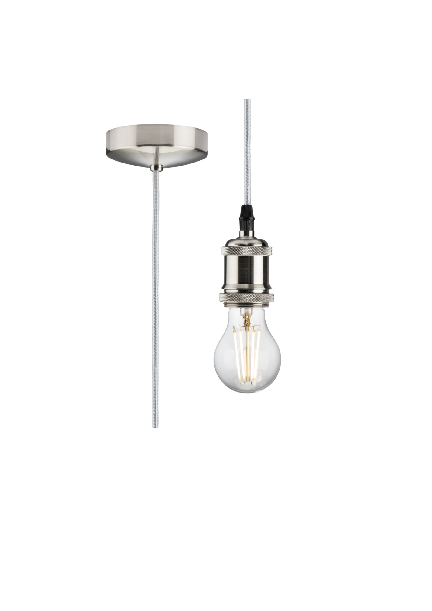 Polished Chrome 1.8m E27 Vintage Pendant Set - 8271LPC image 0