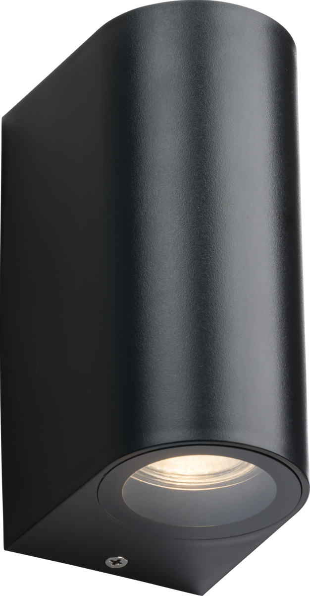 ALANA - 230V IP65 GU10 Polycarbonate Up/Down Wall light - Black - ALC2BK image 0