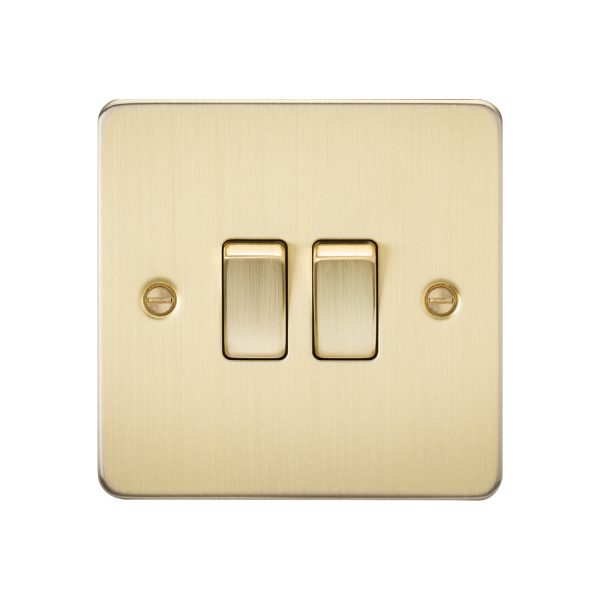 Brushed Brass 10AX 2G 2-way switch - FP3000BB image 0