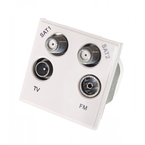 SAT 1/ SAT 2/ TV/ RADIO - White 50mm x 50mm - IN006 image 0