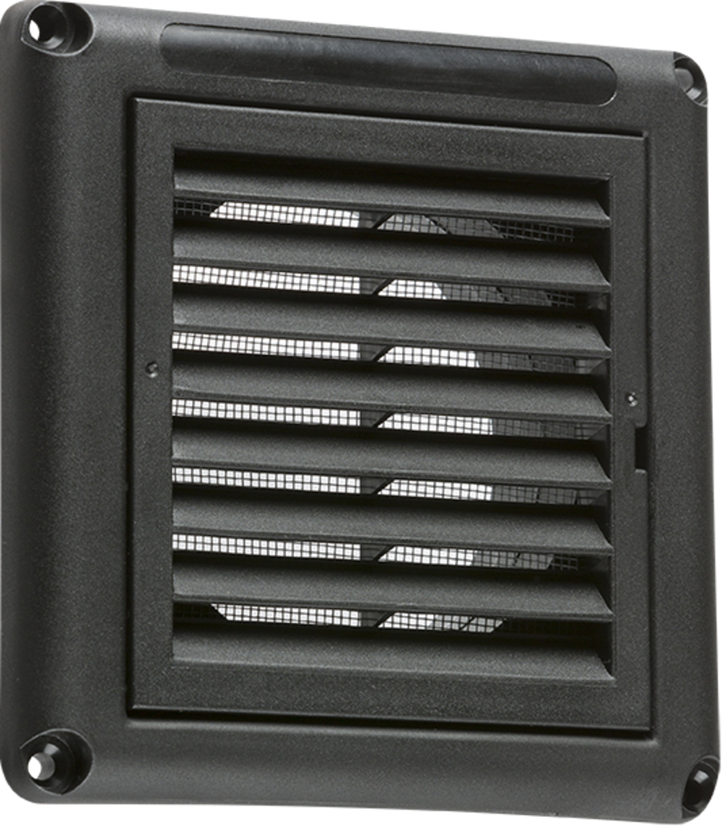 100mm/4 inch Extractor Fan Grille with Fly Screen - Black - EX009B image 0