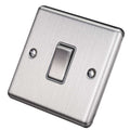 Brushed Steel1 Gang Single 10A Light Switch – W01BSG image 0
