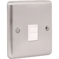 Brushed Steel 1 Gang RJ45 Socket W62BSW image 0