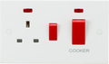 45A DP Switch & 13A Socket with Neons - Red Rockers - SN8333N image 0