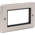 Brushed Steel Data Plate 4 Modules Black Insert - W64BSB image 0