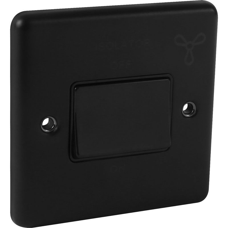 Matt Black 10a 3 Pole Fan Isolator Switch - W53MBB image 0