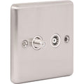 Brushed Steel Satellite & TV Outlet W54BSW image 0