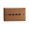Urban Brushed Bronze 4-Gang 10A 1- or 2-Way Toggle Switch (Twin Plate) XYT9.BZ image 0