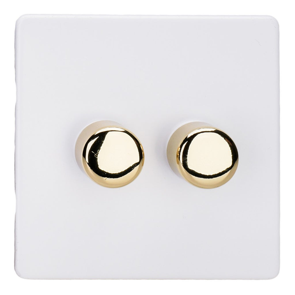 Varilight 2-Gang 2-Way V-Pro Push On/Off Rotary LED Dimmer 2 x 0-120W - JDYP252VS.PD image 0