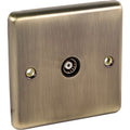 Windsor Antique Brass 1 Gang TV Coaxial Outlet - W42AB image 0