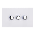 Varilight 3-Gang 2-Way V-Pro Push On/Off Rotary LED Dimmer 3 x 0-120W (Twin Plate) - JDYDP303S.PD image 0