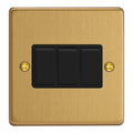 Brushed Brass 3-Gang 10A 1- or 2-Way Rocker Switch XDE3B.BB image 0