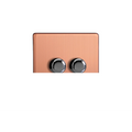 Brushed Copper Urban Screwless 2-Gang 2-Way V-Pro Push On/Off Rotary LED Dimmer 2 x 0-120W (1-10 LEDs) JDYP252S.BC image 0