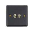 Varilight Vogue Matt Black 2-Gang (10A Intermediate Switch + 10A 1- or 2-Way Toggle Switch) - XYT71V.MB image 0