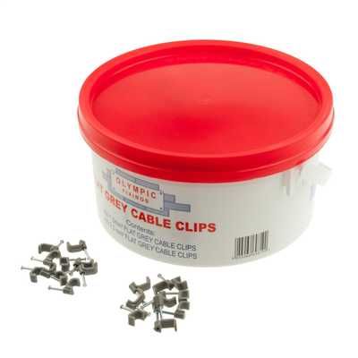 Trade Tub Flat Grey Cable Clips - MTC image 0