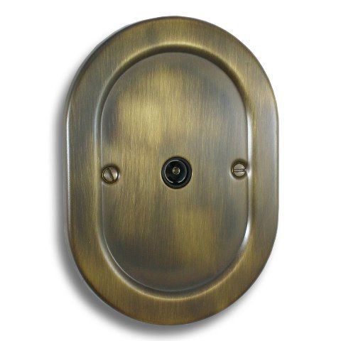 Antique Brass 1 Gang TV Coaxial Outlet EM42AN image 0