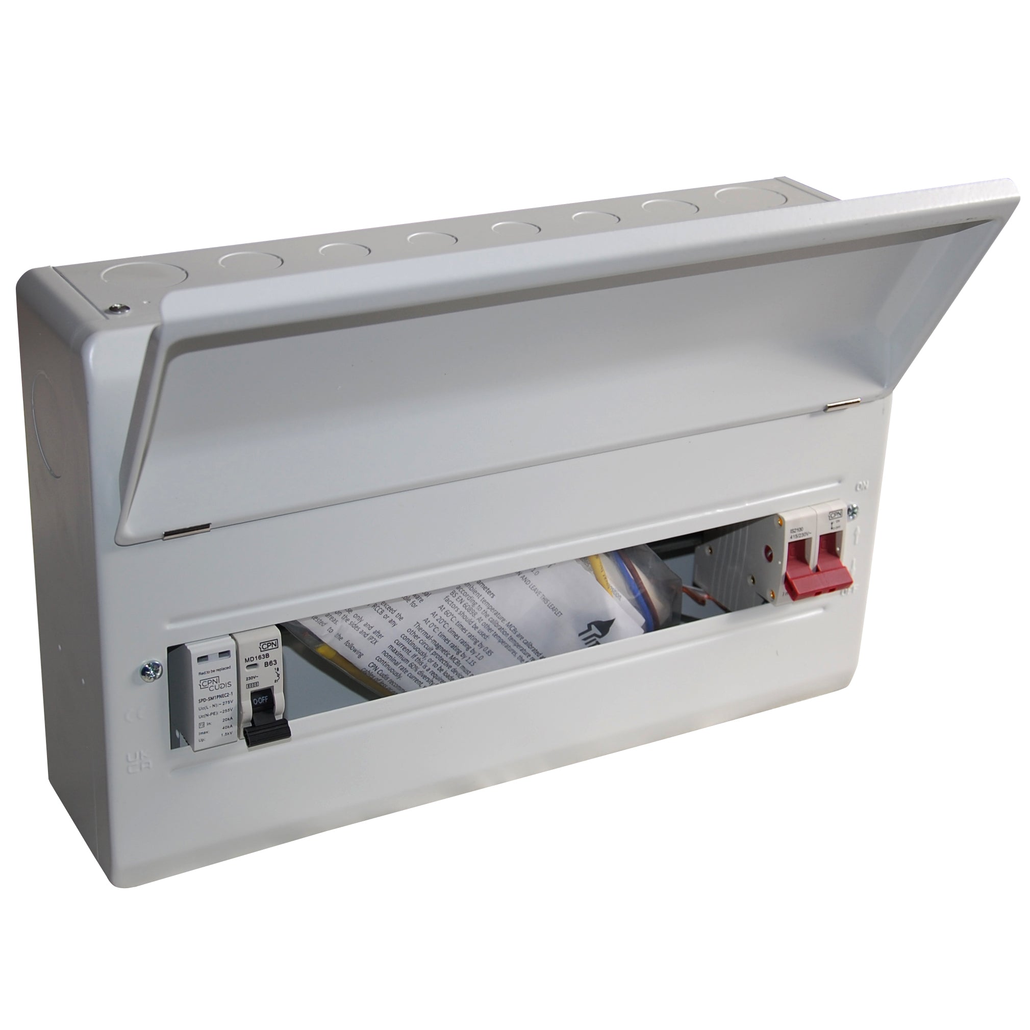 Cudis Titan 10 Usable Ways Consumer Unit 100A Complete with Main Switch and SPD image 0