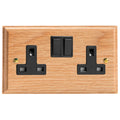 Varilight Kilnwood 2-Gang 13A Double Pole Switched Socket - XK5OB image 0