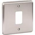 Brushed Chrome 1 Gang Grid Plate - WGP1GBC image 0