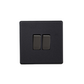 Matt Black Urban Screwless 2 Gang 2 Way Switch XDY2S.MB image 0