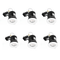 PACK OF 6 - White Fixed Fire Rated Downlight GU10 IP20 with Quick Connectors VUEP542-6 image 0