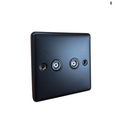 Matt Black 2 Gang TV Coaxial Point - W43MBB image 0