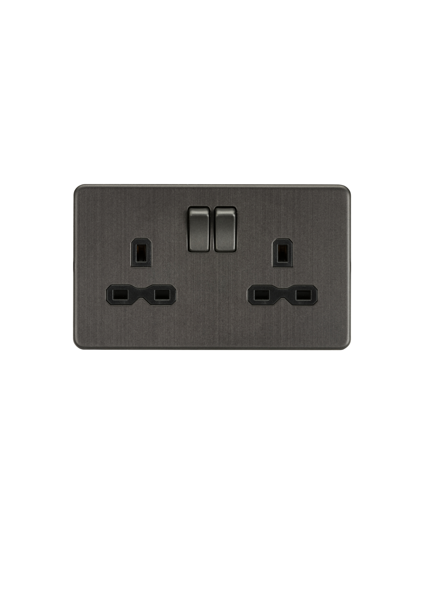 Smoked Bronze 13A 2G DP Switched Socket with Twin Earths with Black insert -  SFR9000SB image 0