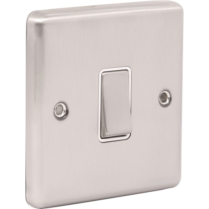 Brushed Steel 1 Gang Intermediate Light Switch W05BSW image 0