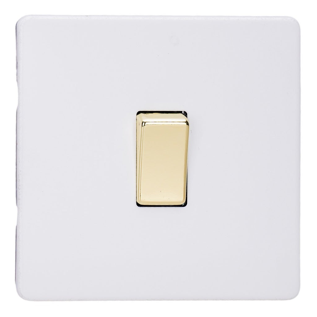Varilight Primed 1-Gang 10A 1- or 2-Way Rocker Switch with Brass Rockers XDY1VS.PD image 0