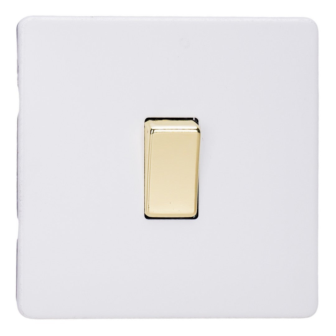 Varilight Primed 1-Gang 10A 1- or 2-Way Rocker Switch with Brass Rockers XDY1VS.PD image 0