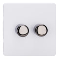 Varilight 2-Gang 2-Way V-Pro Push On/Off Rotary LED Dimmer 2 x 0-120W - JDYP252IS.PD image 0