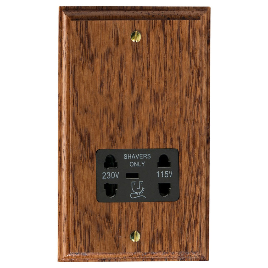 Varilight Kilnwood Dual Voltage Shaver Socket 230V/115V - XKSSMOB image 0