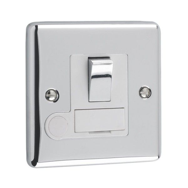 Polished Chrome 13A Switched Fuse Spur - W38PCW image 0