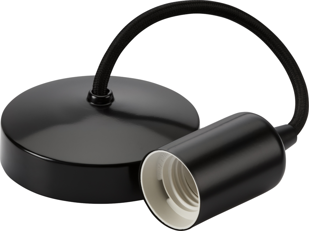 6" E27 Contemporary Pendant Set - Matt Black - 8270MB image 0