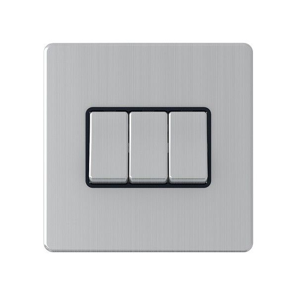 3 Gang Treble 10a Light Switch - SG03BCB image 0