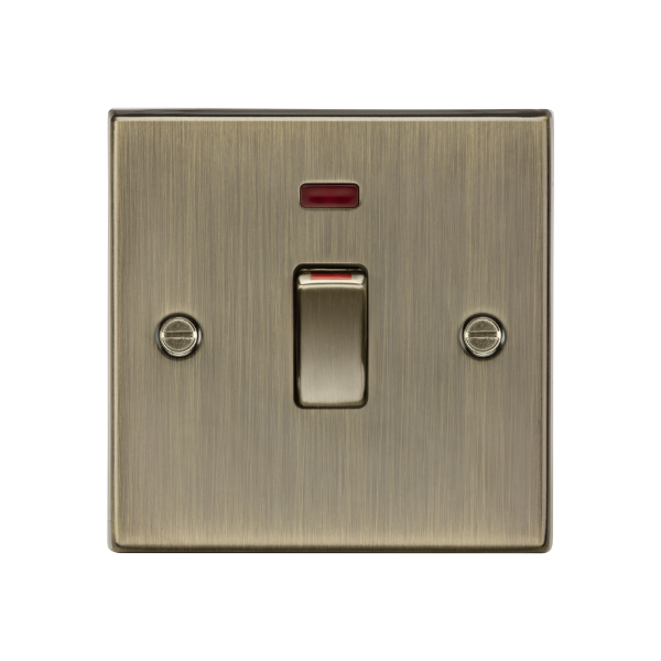 Antique Brass 45A DP switch with neon (1G size) - CS81MNAB image 0