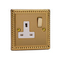 Varilight Georgian Brass 1-Gang 13A Double Pole Switched Socket - XG4DW image 0