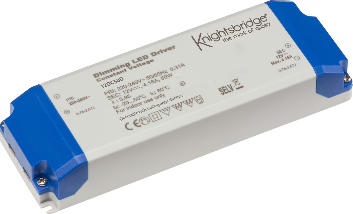 IP20 12V 50W DC Dimmable LED Driver - Constant Voltage - 12DC50D image 0