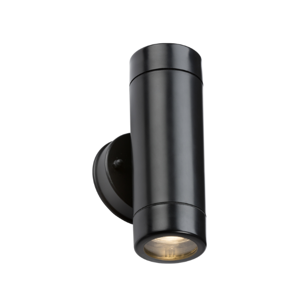 EAMON - 230V IP54 GU10 Polycarbonate Up/Down Wall light - Black - EA2BK image 0