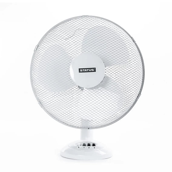 12'' White Oscillating Desk Fan - 3 Speed image 0