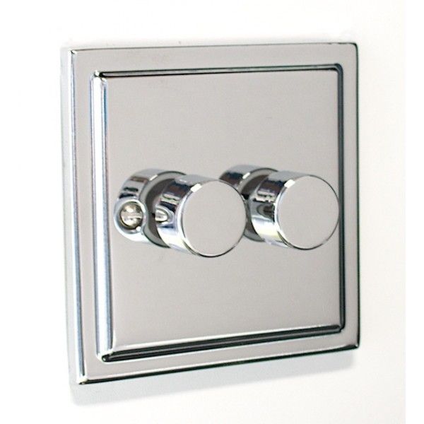 Regency Polished Chrome 2 Gang Intelligent 250W Dimmer Switch R11PC-IN25 image 0