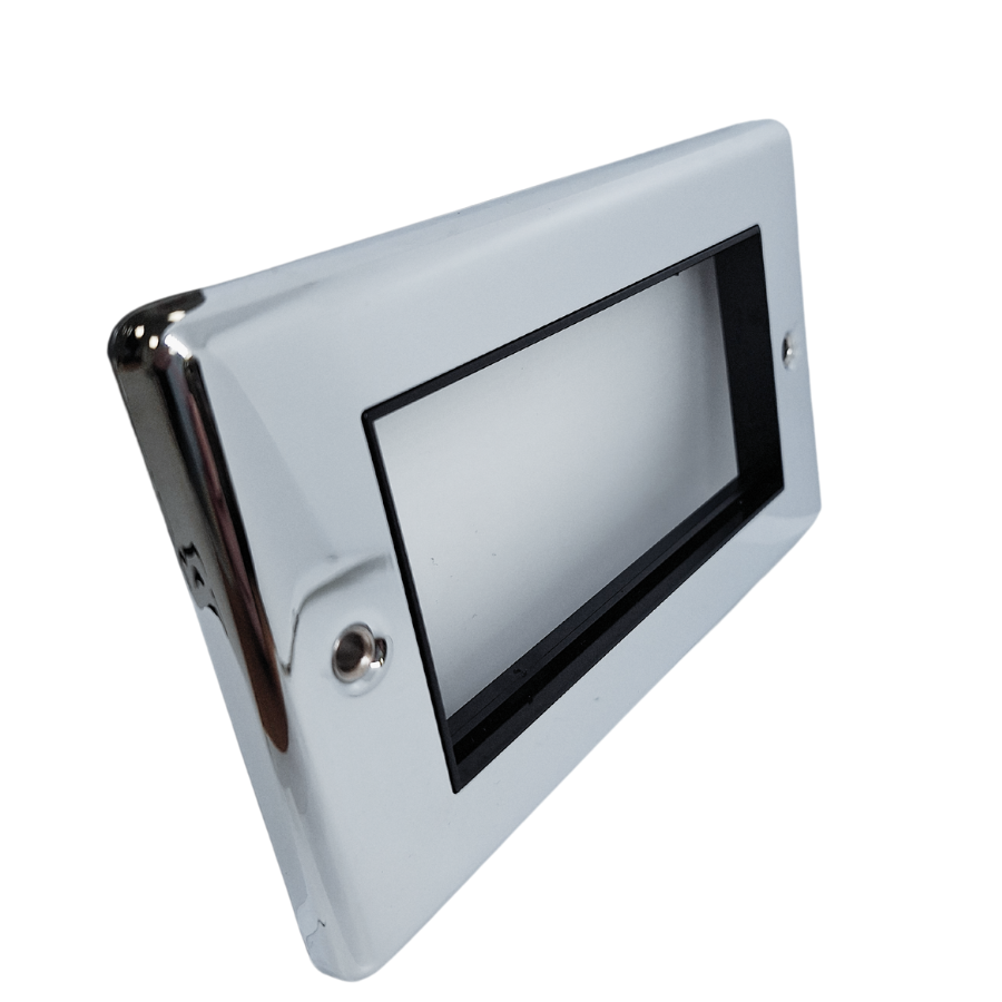 Polished Chrome Data Plate 4 Modules Black Insert – W64PCB image 0