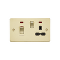 Brushed Brass 45A DP Switch & 13A Socket with Neons with Black Insert - FPR83MNBB image 0