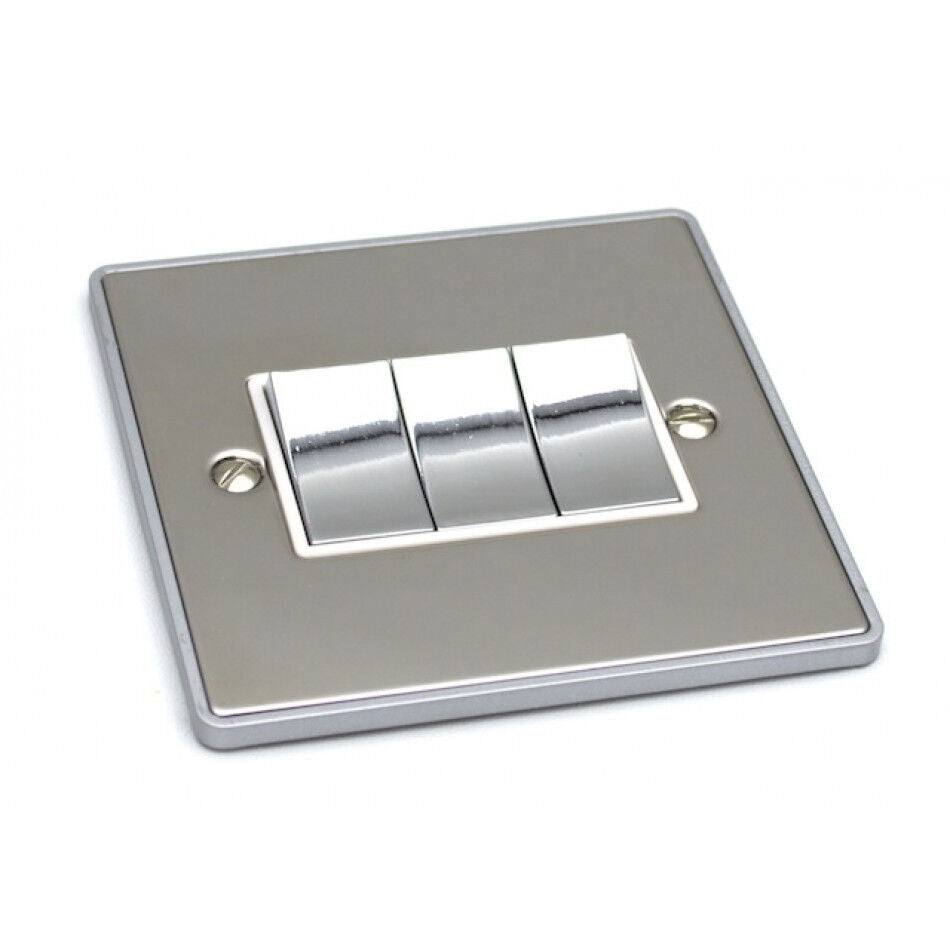 3 Gang Treble 10a Light Switch - UE03PCW image 0