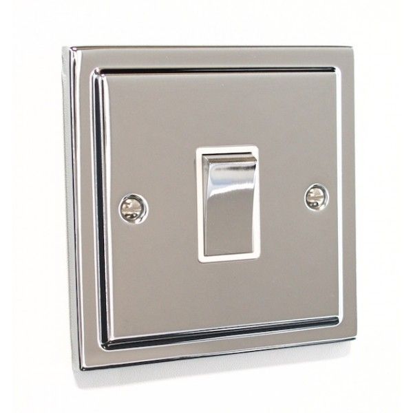 Regency Polished Chrome 1 Gang Single 10a Light Switch R01PCW image 0