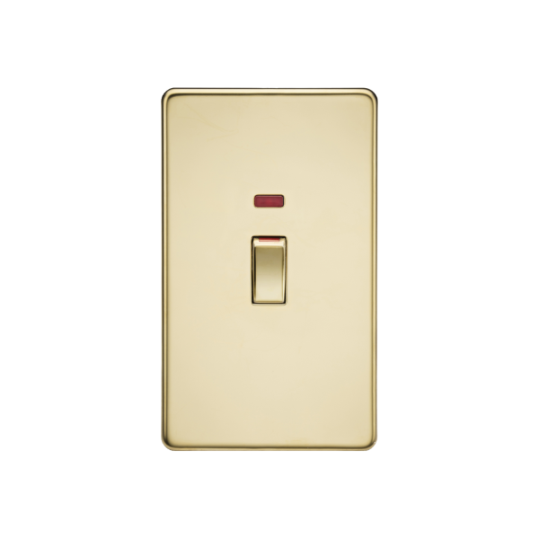 Polished Brass 45A DP Switch with Neon (2G size) - SF82MNPB image 0