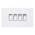 Varilight Primed 4-Gang 10A 1- or 2-Way Rocker Switch (Twin Plate) with Chrome Rocker - XDY9S.PD image 0