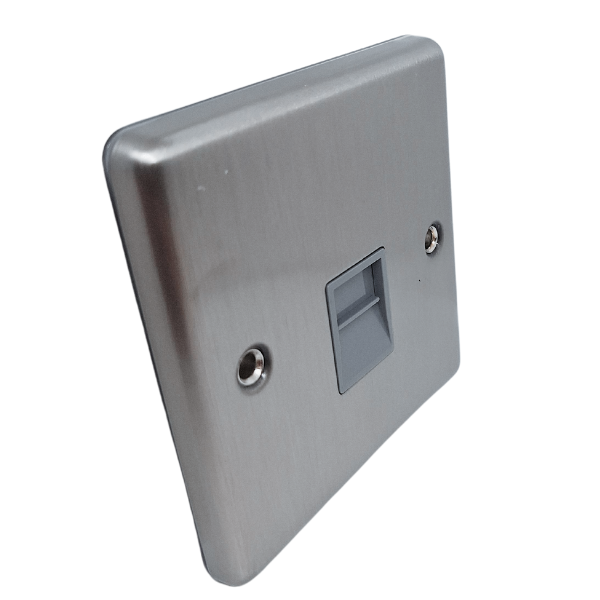 Brushed Steel Telephone BT Slave Socket - W44BSG image 0